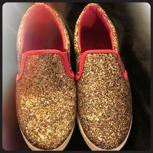 Slip on girls sparkly shoes